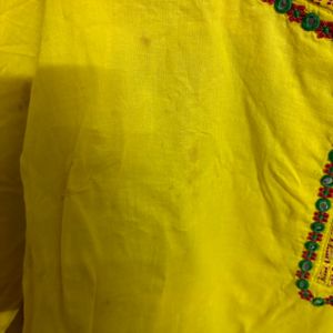 Kurta Ethnic Yellow Top Biba Women