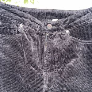 H&M Black Wide Leg Corduroy Jeans