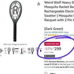 Weird Wolf Mosquito Racket Bat Fully Work