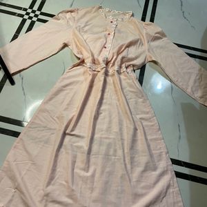 Peach Color Pure Cotton Kurti