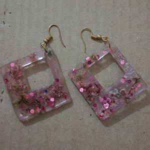 Pair Of Resin Handmade Earrings