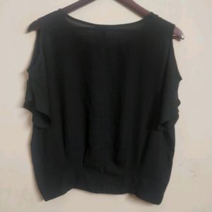 Black Cold Shoulder Top(Women's)