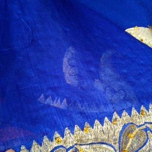 Royal Blue Fancy Party Saree, Brand New With Tag