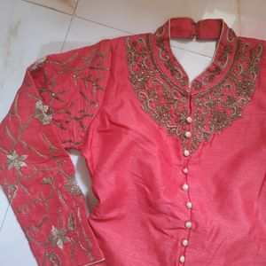 Long Ethnic Kurti With Dupatta And Leggings