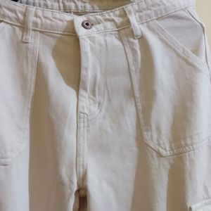 Beige Cargo Jeans