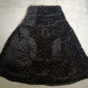 Black Sequins Lehanga Choli With Dupatta+Leggings