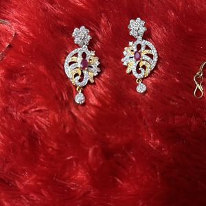 A.d Heavy Party Wear Set With Earings