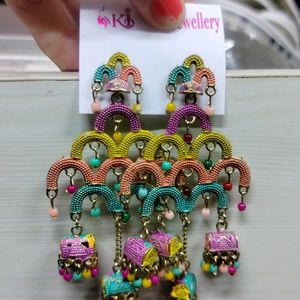 Multicolour jhumka.