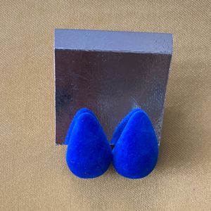 Velvet Blue Drop Stud Earrings