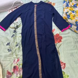 Navy Blue Festive Kurta Women