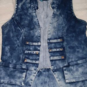 Denim Half Jacket For Ethnic Wear Women