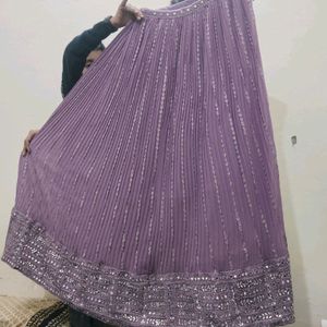 Lastest Heavy Mirror Work Levender Lehnga