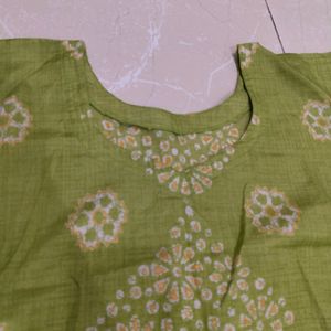 Light Green Kurti And Pant Set