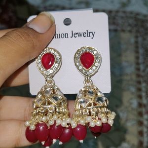 Dark Pink Jhumkas