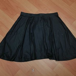 Black Flared Mini Skirt