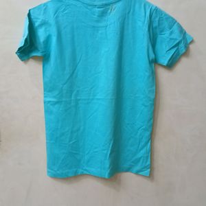 Printed Kids Round Neck Blue T-Shirt