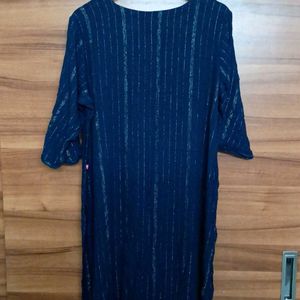 Shimmer Navy Blue Kurta (XXL)