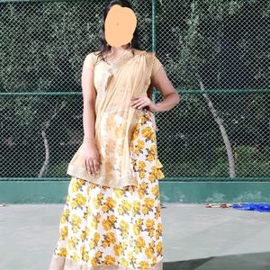 Yellow Ethnic Skirt (Kurta Free)