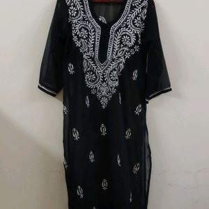 Black Hand embroidery Kurta