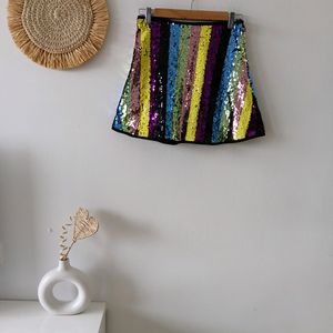 Shein Rainbow Sequin Skirt