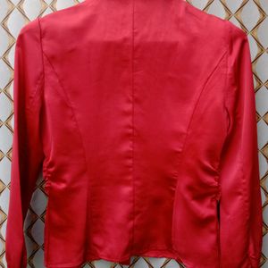 New Korean Ruffled Neck Aesthetic Satin Shirt