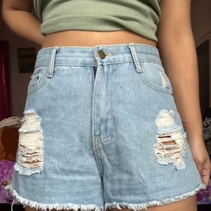 Denim Shorts From Shein