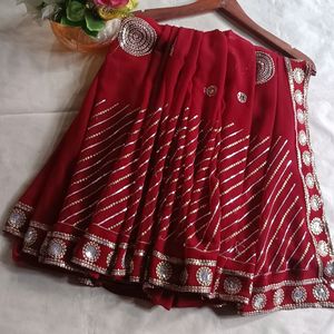 Georgette Saree With Beautiful Sequence Work