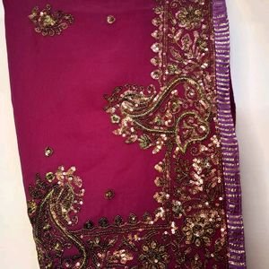 Beautiful Rani Pink 🩷 Saree With Kadai Work