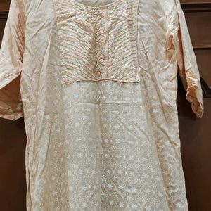 Foral Embroidery Sequined Straight Kurta