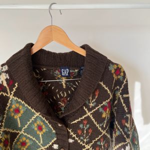 GAP Floral Cardigan Sweater