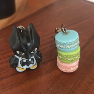 2 Key Chains- Macaroon And Batman