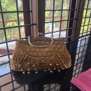 Golden Color Bridal Bag