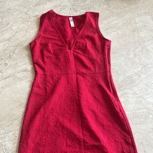 Sizzling Red  Embroidered Dress