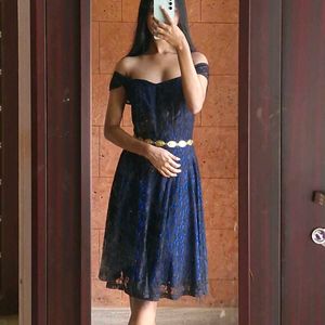 Y2k Gothic Lace Blue Dress Midi Pinterest Coquette