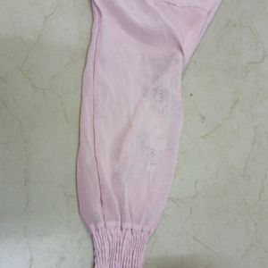 Pink Colour Shrug With Embroidery Designs