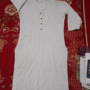 Pure Cotton White Chikankari Kurta