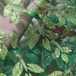 Sparkle Sine Green Net Leaf Jaal Design