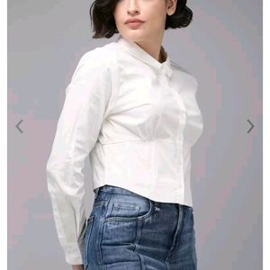 Pure Cotton Full Sleeves Corset Shirt Top