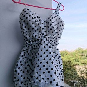 White Polka Dots Top