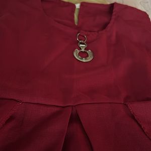 Maroon Sleeveless Top