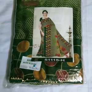 A New Green Chiffon Saree