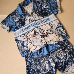 Blue Printed CD Co ord Set [w/pockets]