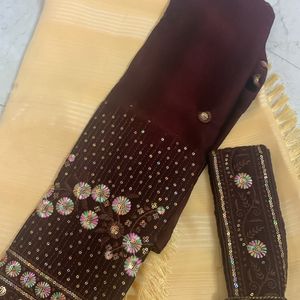 🎀Saree With Hip Belt New Collection 🎀