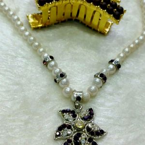 Beutiful Pandal Necklace End Free Clutched