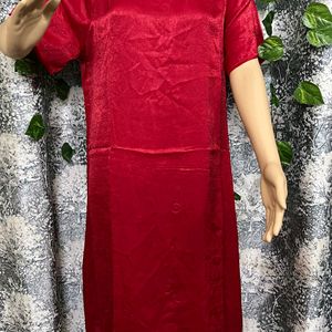 Red FASHION Round Neck Dress