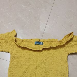 Yellow Off Shoulder Top(32-34inch)