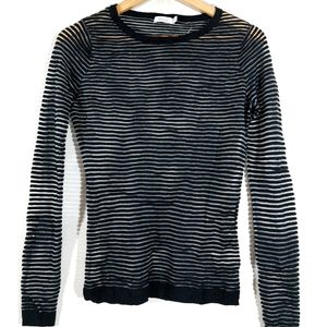 Korean Black Stripped Casual Top