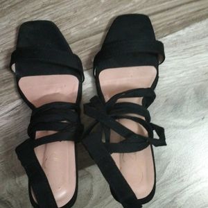 Tie Up Black Pencil Heels