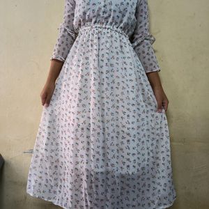 Off White Floral Dress
