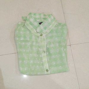 Green Picnic Shirt For Kids